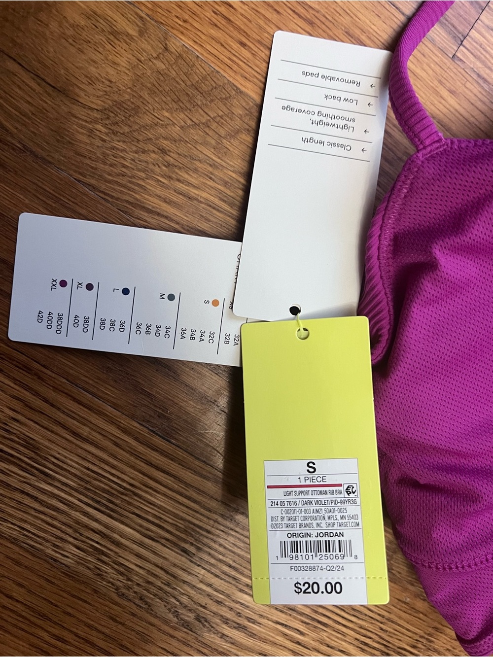 All In Motion Target Ribbed Purple Sports Bra - Picture 4 of 5